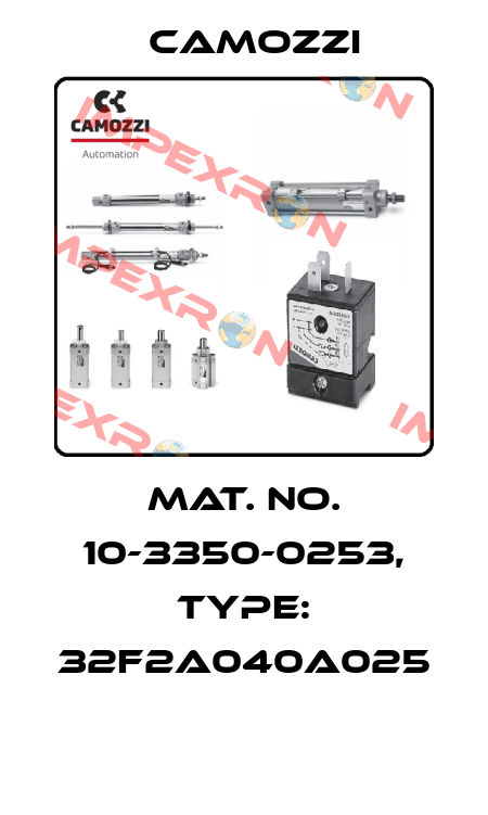 Mat. No. 10-3350-0253, Type: 32F2A040A025  Camozzi