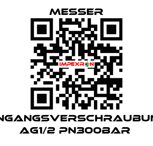 EINGANGSVERSCHRAUBUNG aG1/2 PN300bar  Messer