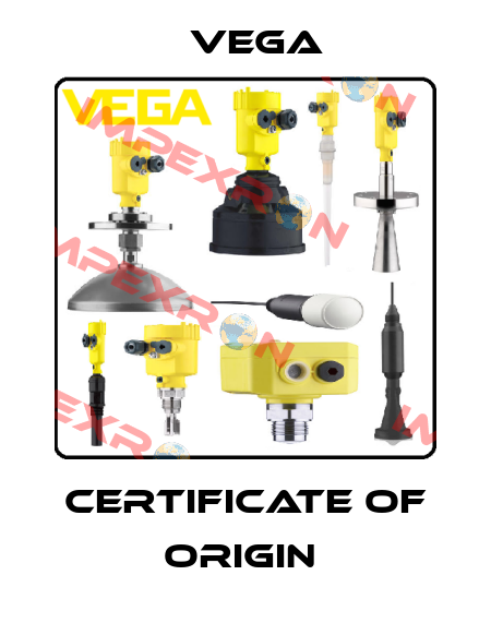 Certificate of origin  Vega
