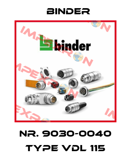 Nr. 9030-0040 Type VDL 115 Binder