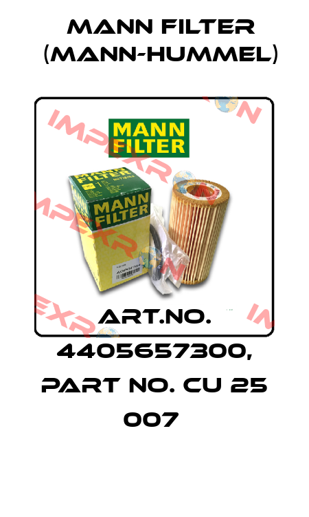 Art.No. 4405657300, Part No. CU 25 007  Mann Filter (Mann-Hummel)