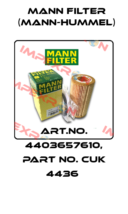 Art.No. 4403657610, Part No. CUK 4436  Mann Filter (Mann-Hummel)