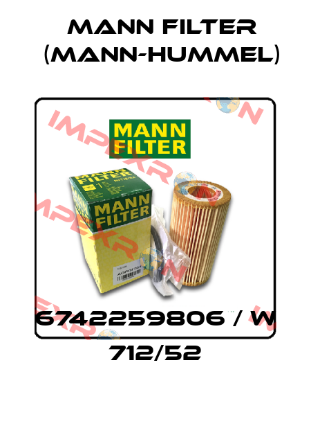6742259806 / W 712/52 Mann Filter (Mann-Hummel)
