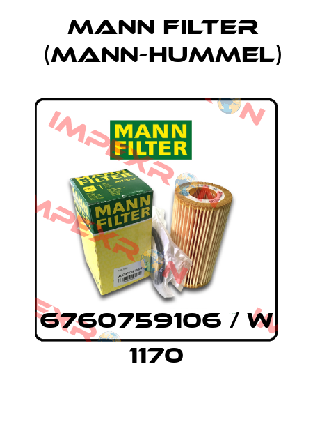 6760759106 / W 1170 Mann Filter (Mann-Hummel)