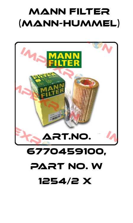 Art.No. 6770459100, Part No. W 1254/2 x  Mann Filter (Mann-Hummel)