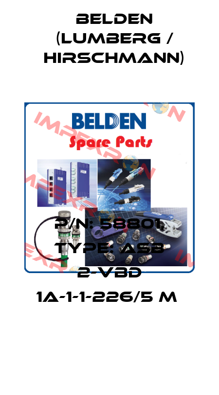 P/N: 58801, Type: ASB 2-VBD 1A-1-1-226/5 M  Belden (Lumberg / Hirschmann)