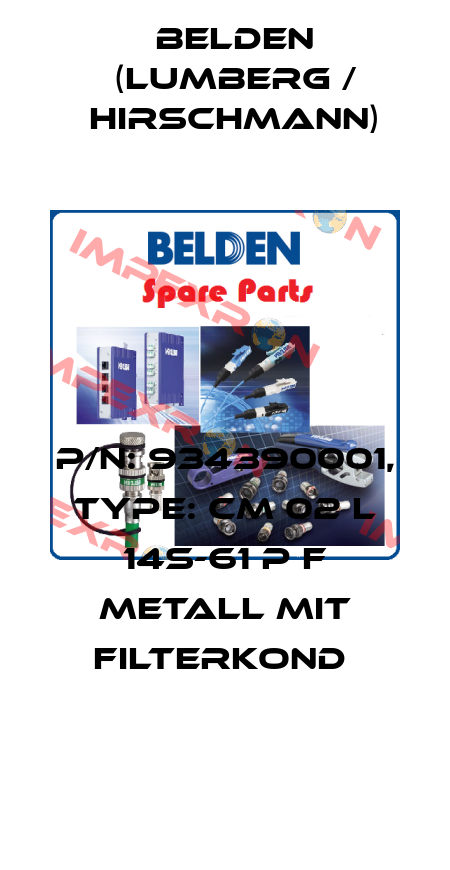 P/N: 934390001, Type: CM 02 L 14S-61 P F Metall mit Filterkond  Belden (Lumberg / Hirschmann)