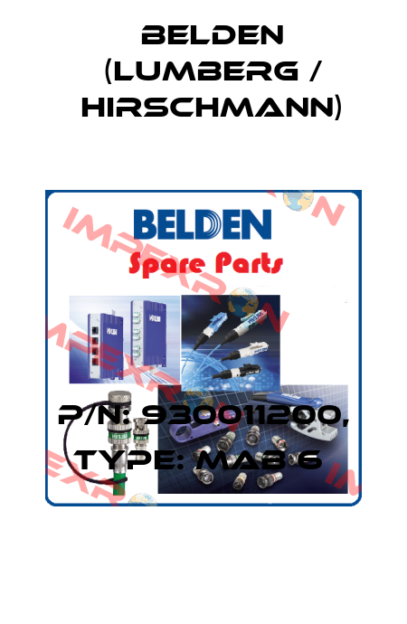 P/N: 930011200, Type: MAB 6  Belden (Lumberg / Hirschmann)