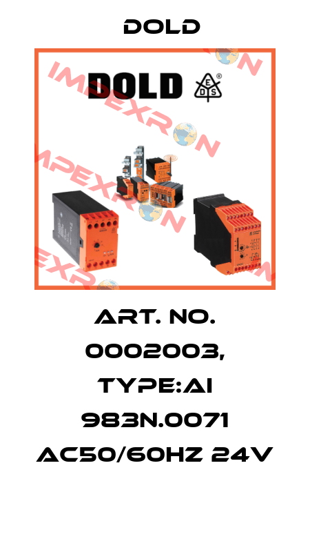 Art. No. 0002003, Type:AI 983N.0071 AC50/60HZ 24V  Dold