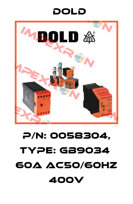 p/n: 0058304, Type: GB9034  60A AC50/60HZ 400V Dold
