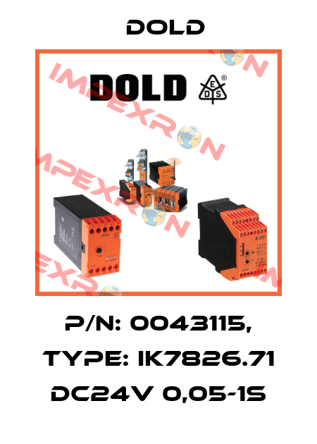p/n: 0043115, Type: IK7826.71 DC24V 0,05-1S Dold