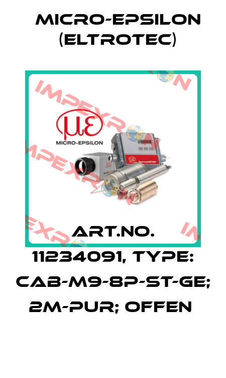 Art.No. 11234091, Type: CAB-M9-8P-St-ge; 2m-PUR; offen  Micro-Epsilon (Eltrotec)