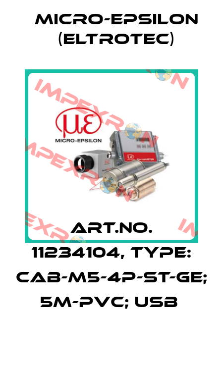 Art.No. 11234104, Type: CAB-M5-4P-St-ge; 5m-PVC; USB  Micro-Epsilon (Eltrotec)
