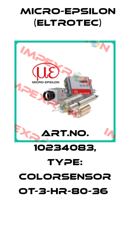 Art.No. 10234083, Type: colorSENSOR OT-3-HR-80-36  Micro-Epsilon (Eltrotec)