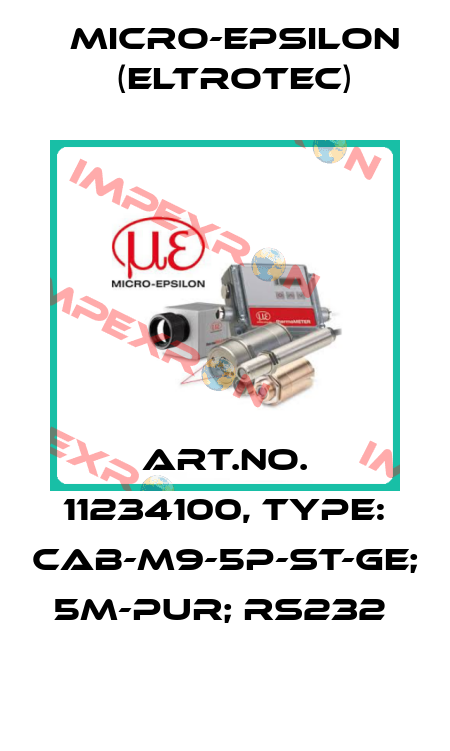 Art.No. 11234100, Type: CAB-M9-5P-St-ge; 5m-PUR; RS232  Micro-Epsilon (Eltrotec)