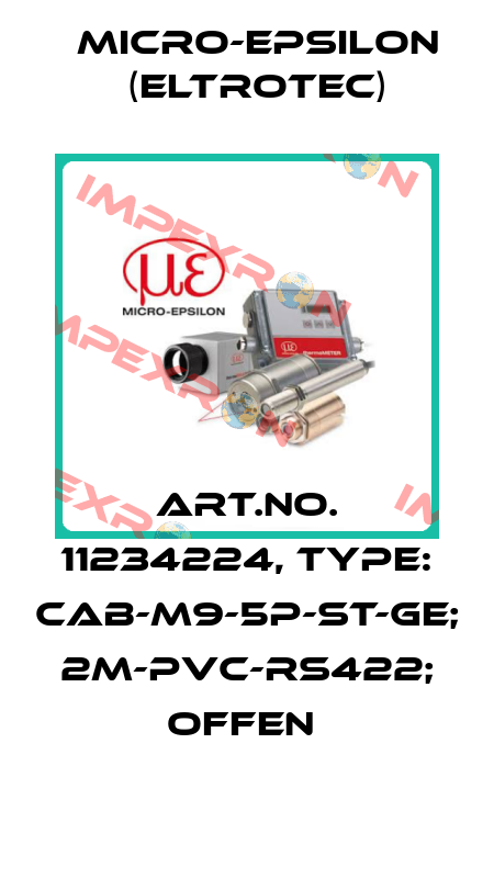 Art.No. 11234224, Type: CAB-M9-5P-St-ge; 2m-PVC-RS422; offen  Micro-Epsilon (Eltrotec)