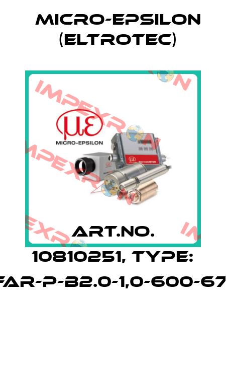 Art.No. 10810251, Type: FAR-P-B2.0-1,0-600-67°  Micro-Epsilon (Eltrotec)