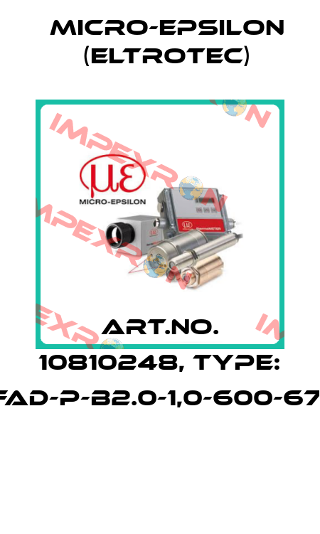 Art.No. 10810248, Type: FAD-P-B2.0-1,0-600-67°  Micro-Epsilon (Eltrotec)