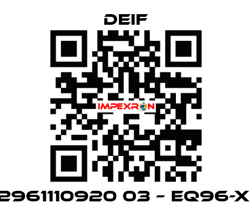 2961110920 03 – EQ96-X  Deif
