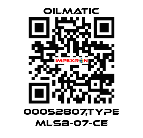 00052807,TYPE MLSB-07-CE OILMATIC