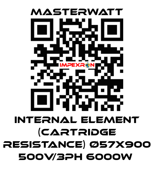 Internal element (cartridge Resistance) Ø57x900 500V/3Ph 6000W  Masterwatt