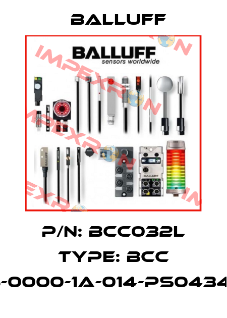 P/N: BCC032L Type: BCC M415-0000-1A-014-PS0434-050 Balluff