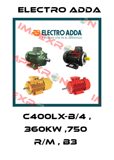 C400LX-B/4 , 360KW ,750  R/M , B3  Electro Adda