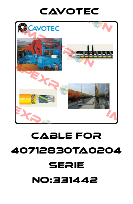 cable for 40712830TA0204 Serie No:331442  Cavotec