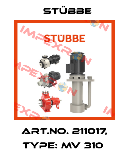 Art.No. 211017, Type: MV 310  Stübbe