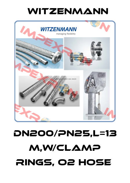 DN200/PN25,L=13 M,W/CLAMP RINGS, O2 HOSE  Witzenmann