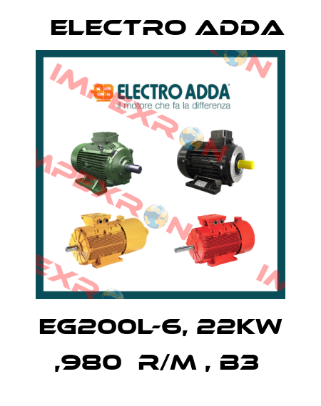 EG200L-6, 22KW ,980  R/M , B3  Electro Adda