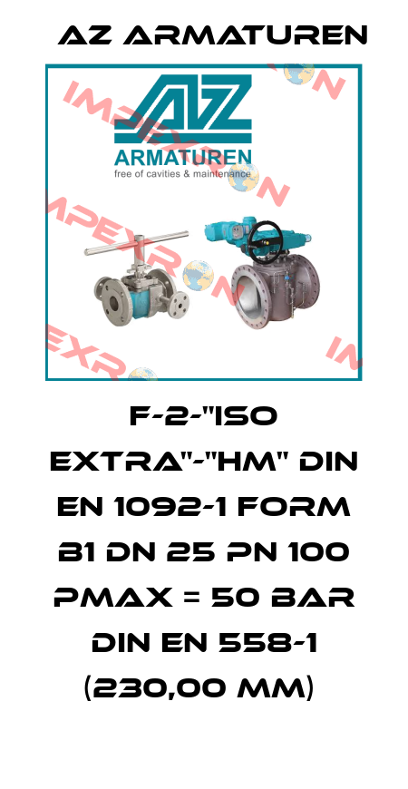 F-2-"ISO EXTRA"-"HM" DIN EN 1092-1 FORM B1 DN 25 PN 100 PMAX = 50 BAR DIN EN 558-1 (230,00 MM)  Az Armaturen