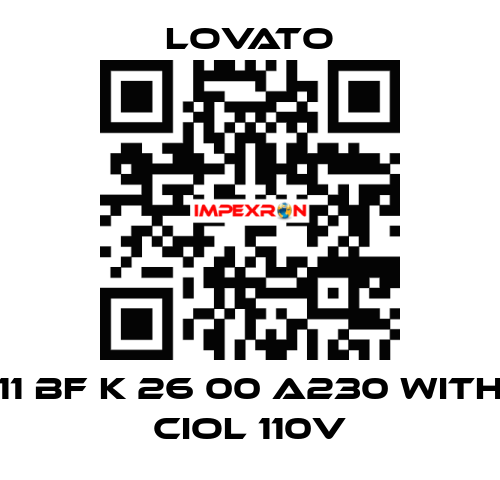 11 BF K 26 00 A230 WITH CIOL 110V Lovato