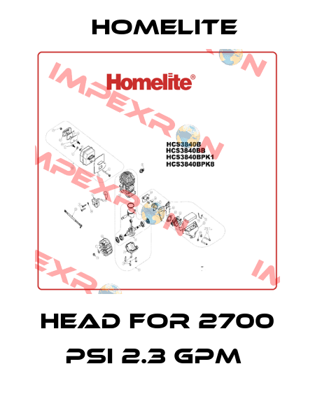head for 2700 psi 2.3 gpm  Homelite