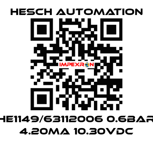 HE1149/63112006 0.6BAR 4.20MA 10.30VDC Hesch Automation