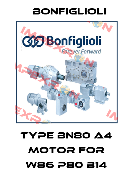 Type BN80 A4 Motor for W86 P80 B14 Bonfiglioli