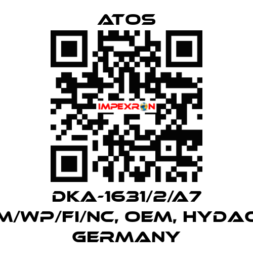 DKA-1631/2/A7 M/WP/FI/NC, OEM, Hydac Germany Atos