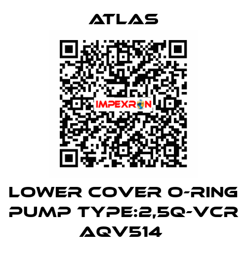 LOWER COVER O-RING PUMP TYPE:2,5Q-VCR AQV514  Atlas