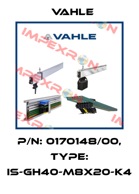 P/n: 0170148/00, Type: IS-GH40-M8x20-K4 Vahle