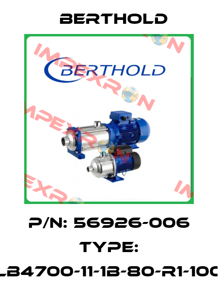 P/N: 56926-006 Type: LB4700-11-1B-80-r1-100 Berthold