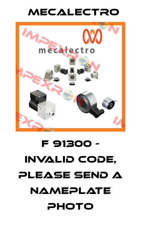 F 91300 - invalid code, please send a nameplate photo Mecalectro