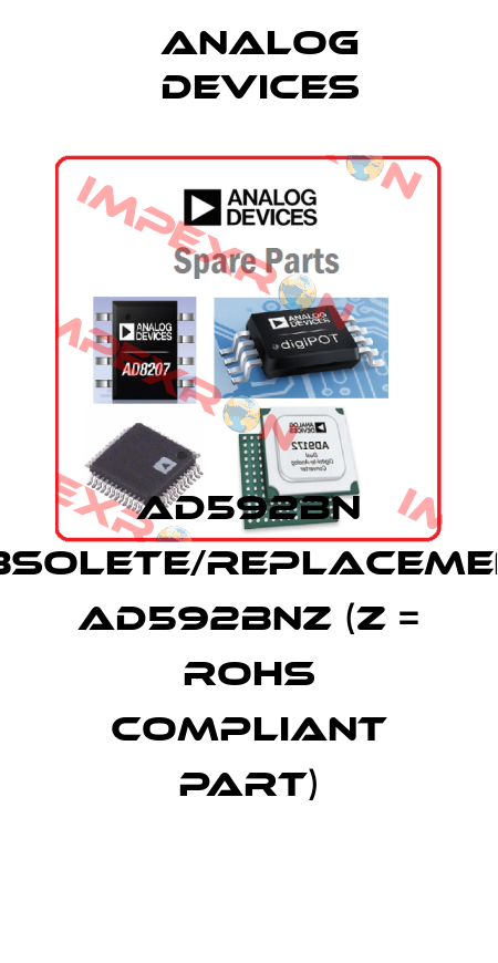 AD592BN obsolete/replacement AD592BNZ (Z = RoHS Compliant Part) Analog Devices