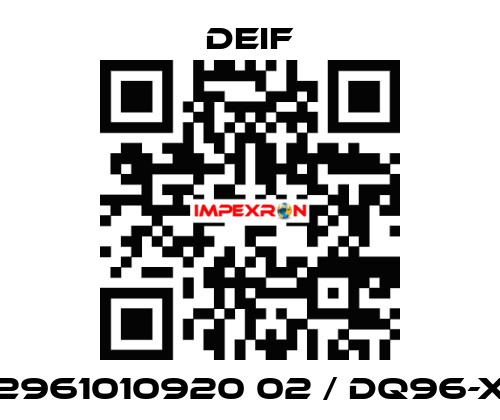 2961010920 02 / DQ96-x Deif
