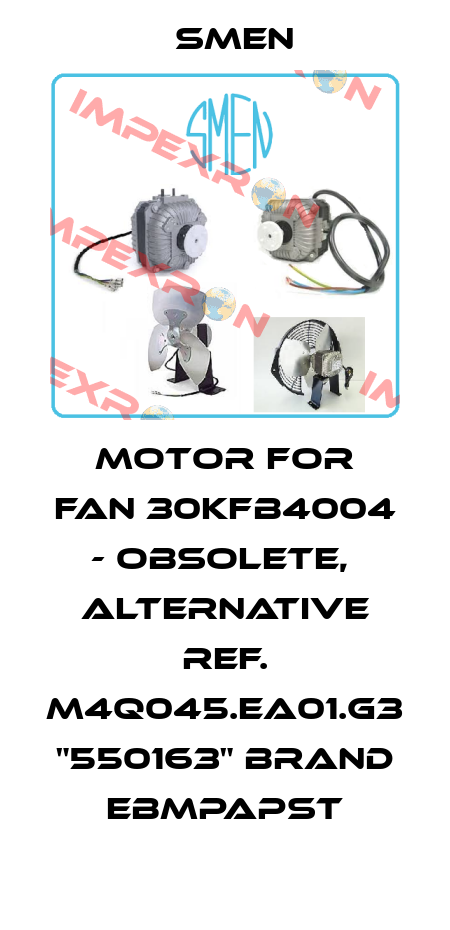 motor for fan 30KFB4004  - obsolete,  alternative ref. M4Q045.EA01.G3 "550163" brand EBMpapst Smen