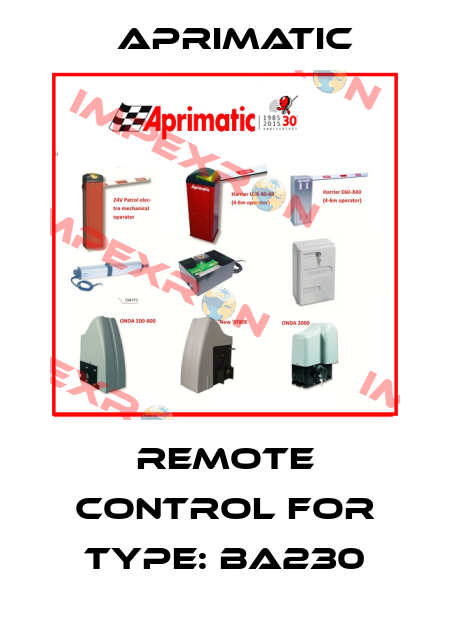 Remote control for Type: BA230 Aprimatic