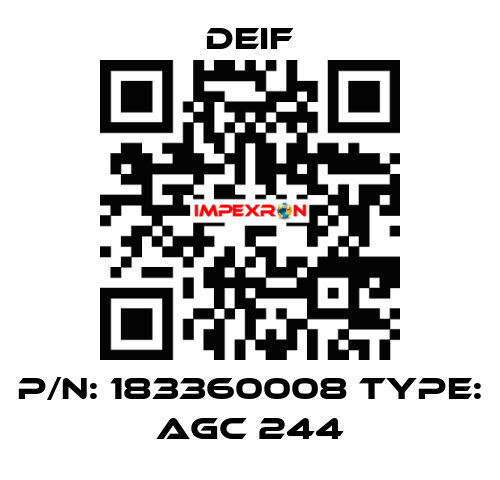P/N: 183360008 Type: AGC 244 Deif