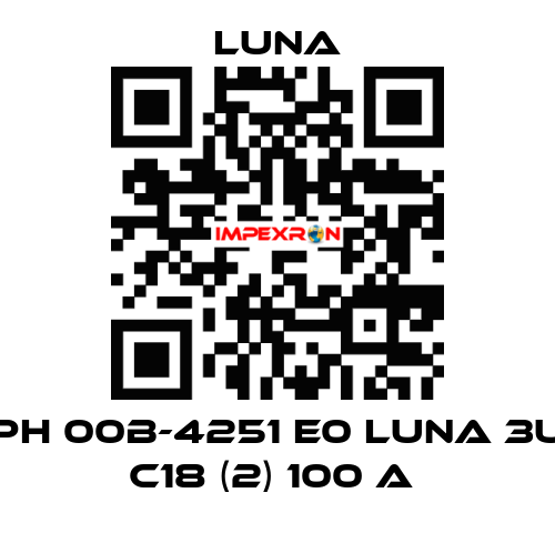 PH 00B-4251 E0 LUNA 3U C18 (2) 100 A  Luna