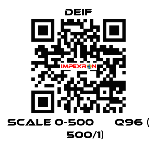 scale 0-500 А ЕQ96 ( ТТ500/1) Deif