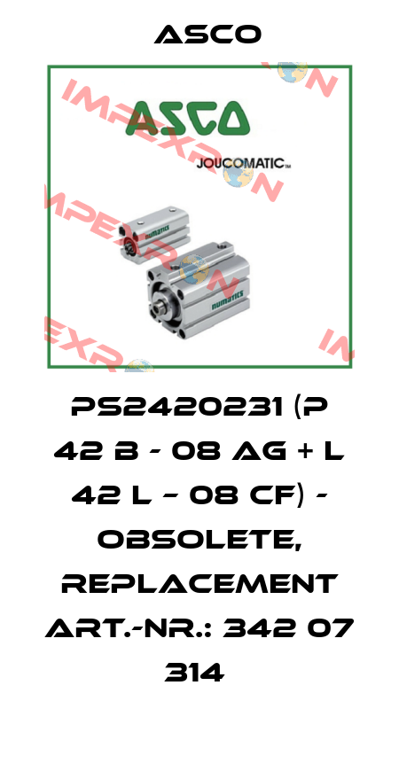 PS2420231 (P 42 B - 08 AG + L 42 L – 08 CF) - OBSOLETE, REPLACEMENT ART.-NR.: 342 07 314  Asco