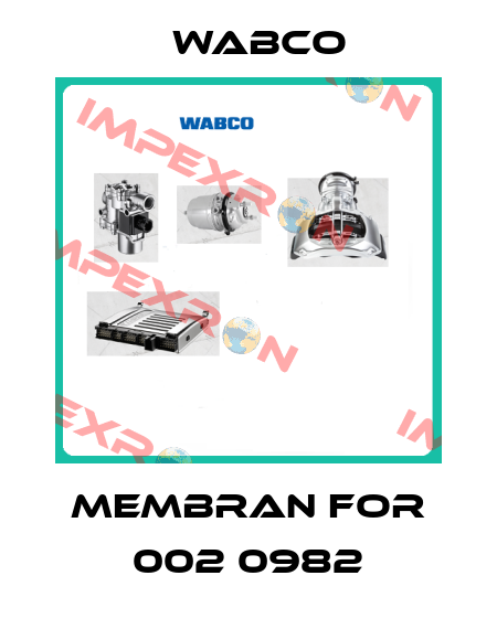 Membran for 002 0982 Wabco